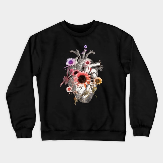 Floral heart 28 Crewneck Sweatshirt by Collagedream